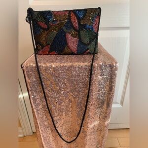 Vintage Du-Val  elegant beads clutch/ shoulder bag